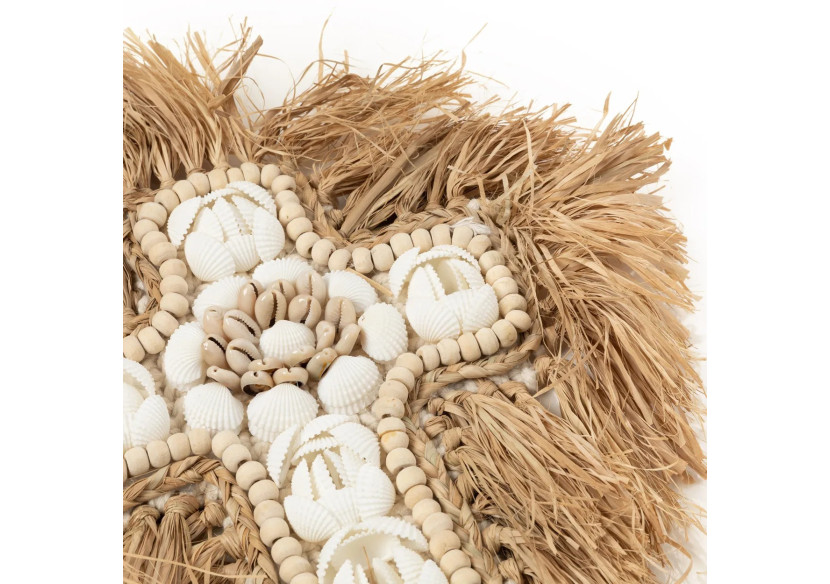 Croix décorative en raffia - Blanc naturel L - BALE080NW-L - Bazar Bizar