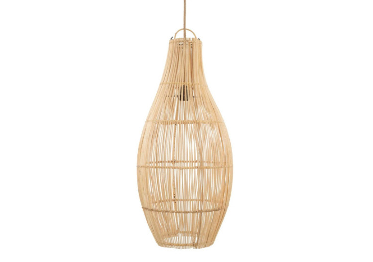 Suspension Flacon - Rotin Naturel - Taille L - BAYU042N-L-35x70 - Bazar Bizar