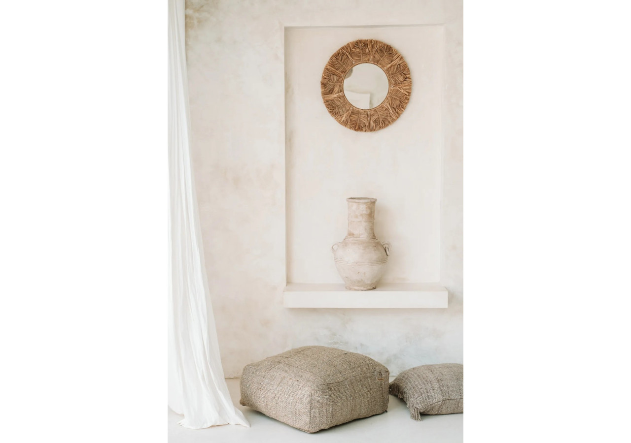 Miroir Palmier - Naturel - Taille M - BAVE005N-M-60 - Bazar Bizar