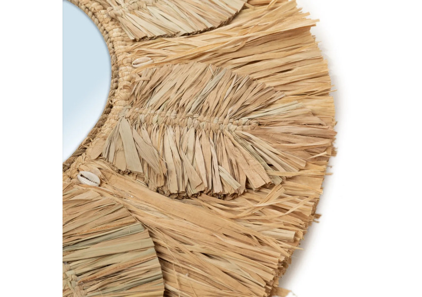 Miroir Palmier - Naturel - Taille M - BAVE005N-M-60 - Bazar Bizar
