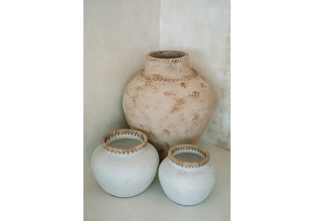 Vase Styly - Béton Naturel - Taille M - JABR041ConN-M - Bazar Bizar