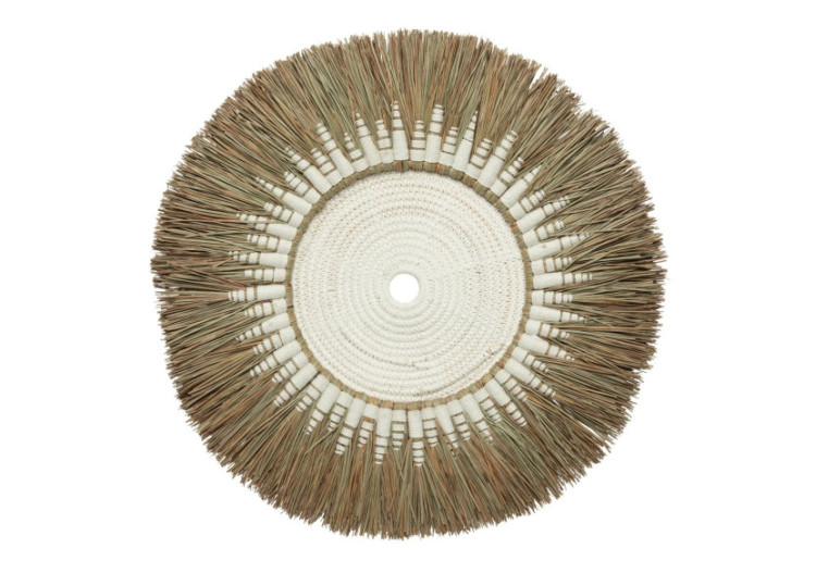 Déco Murale Macramé Raffia - Blanc Naturel - JABR053WN - Bazar Bizar
