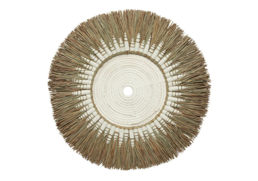 Déco Murale Macramé Raffia - Blanc Naturel - JABR053WN - Bazar Bizar