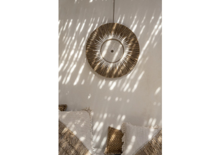 Déco Murale Macramé Raffia - Blanc Naturel - JABR053WN - Bazar Bizar 2
