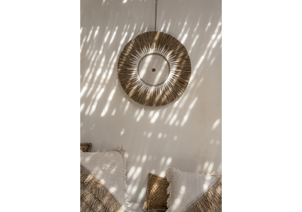 Déco Murale Macramé Raffia - Blanc Naturel - JABR053WN - Bazar Bizar