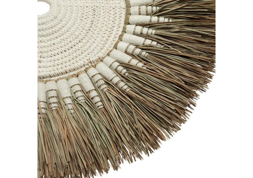 Déco Murale Macramé Raffia - Blanc Naturel - JABR053WN - Bazar Bizar