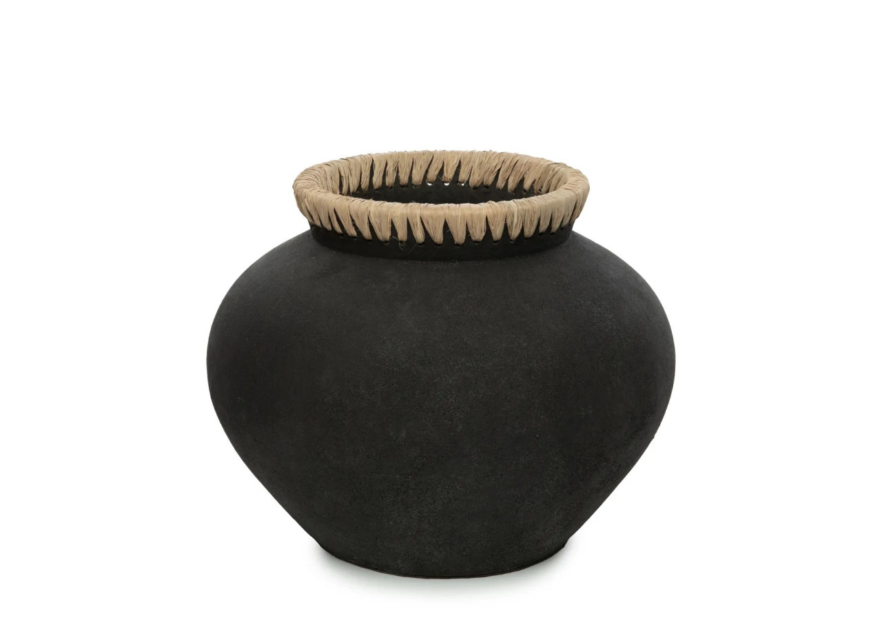 Vase Styly - Noir Naturel - L - JABR041BN-L - Bazar Bizar