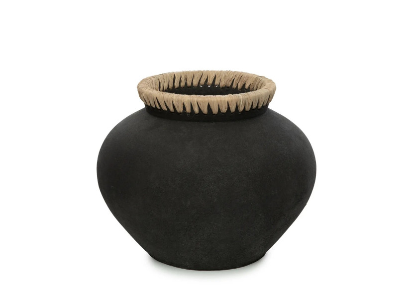 Vase Styly - Noir Naturel - L - JABR041BN-L - Bazar Bizar