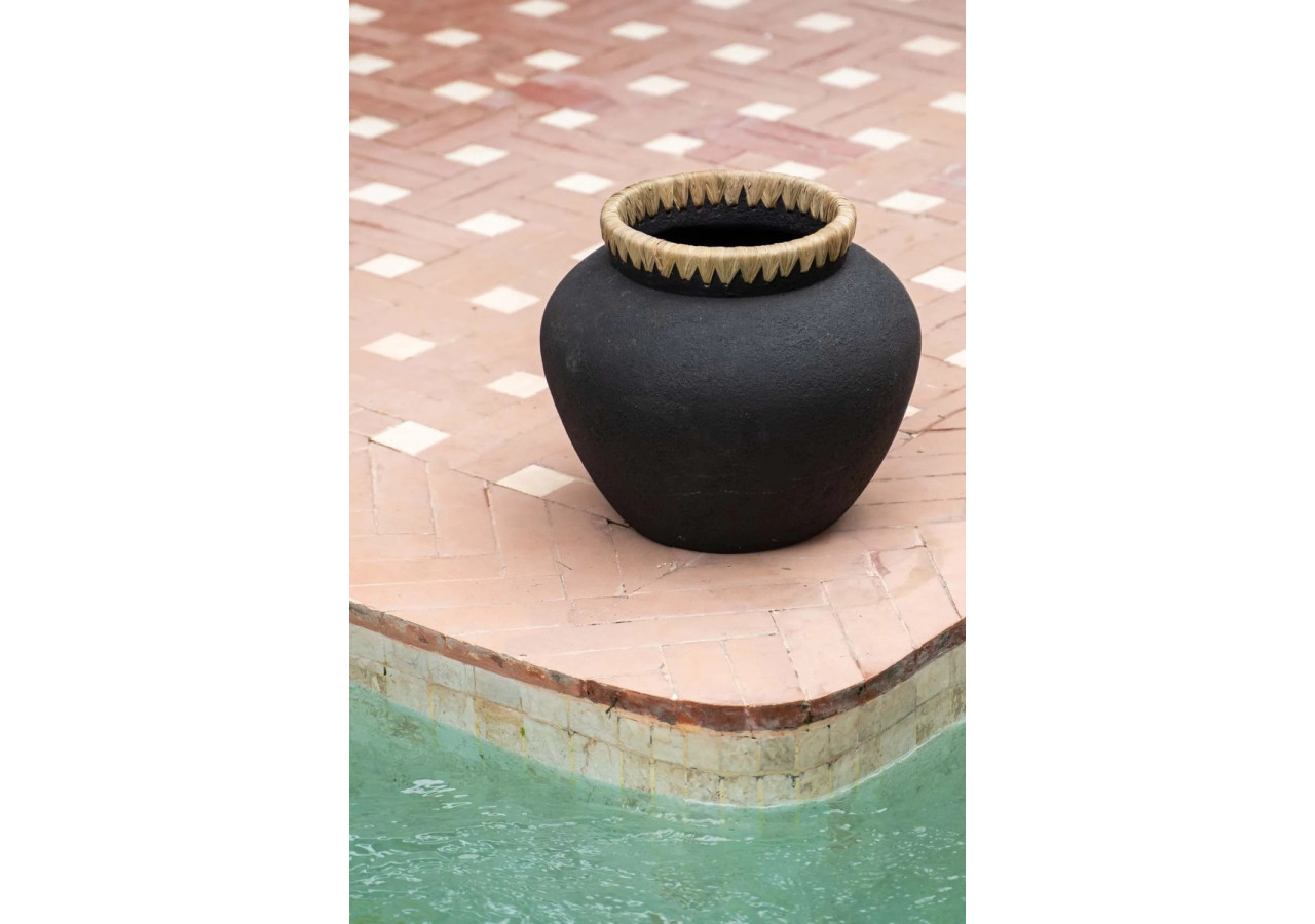 Vase Styly - Noir Naturel - L - JABR041BN-L - Bazar Bizar