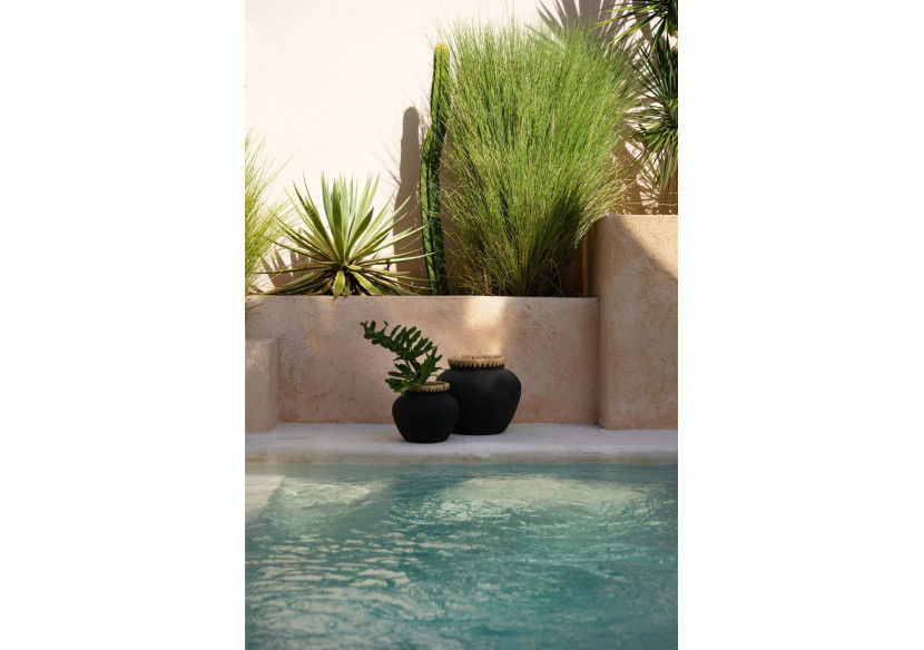 Vase Styly - Noir Naturel - L - JABR041BN-L - Bazar Bizar