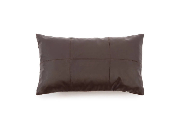 Housse de Coussin en Cuir Six Panneaux - Chocolat - 30x50 cm - INPG002Ch-30x50 - Bazar Bizar