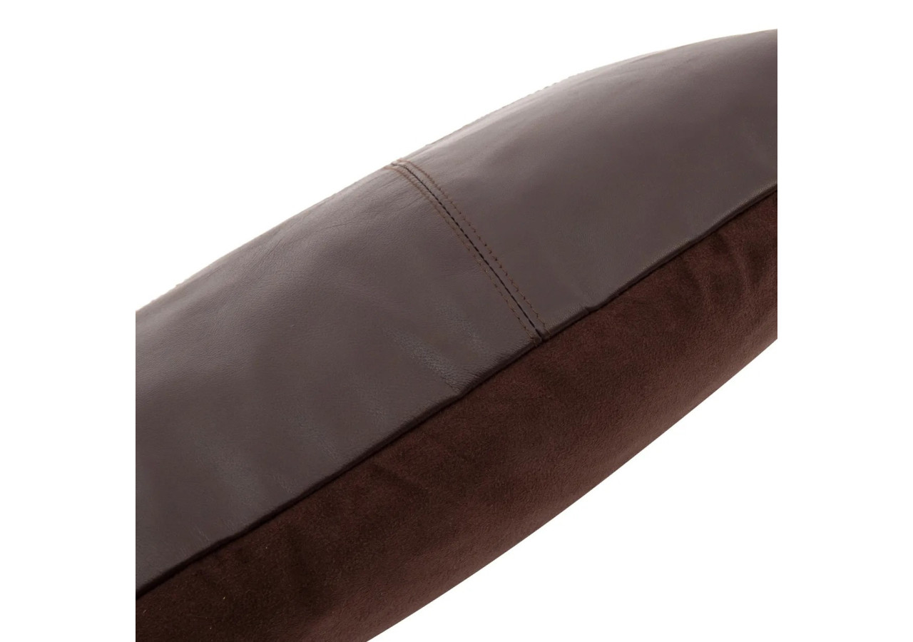 Housse de Coussin en Cuir Six Panneaux - Chocolat - 30x50 cm - INPG002Ch-30x50 - Bazar Bizar