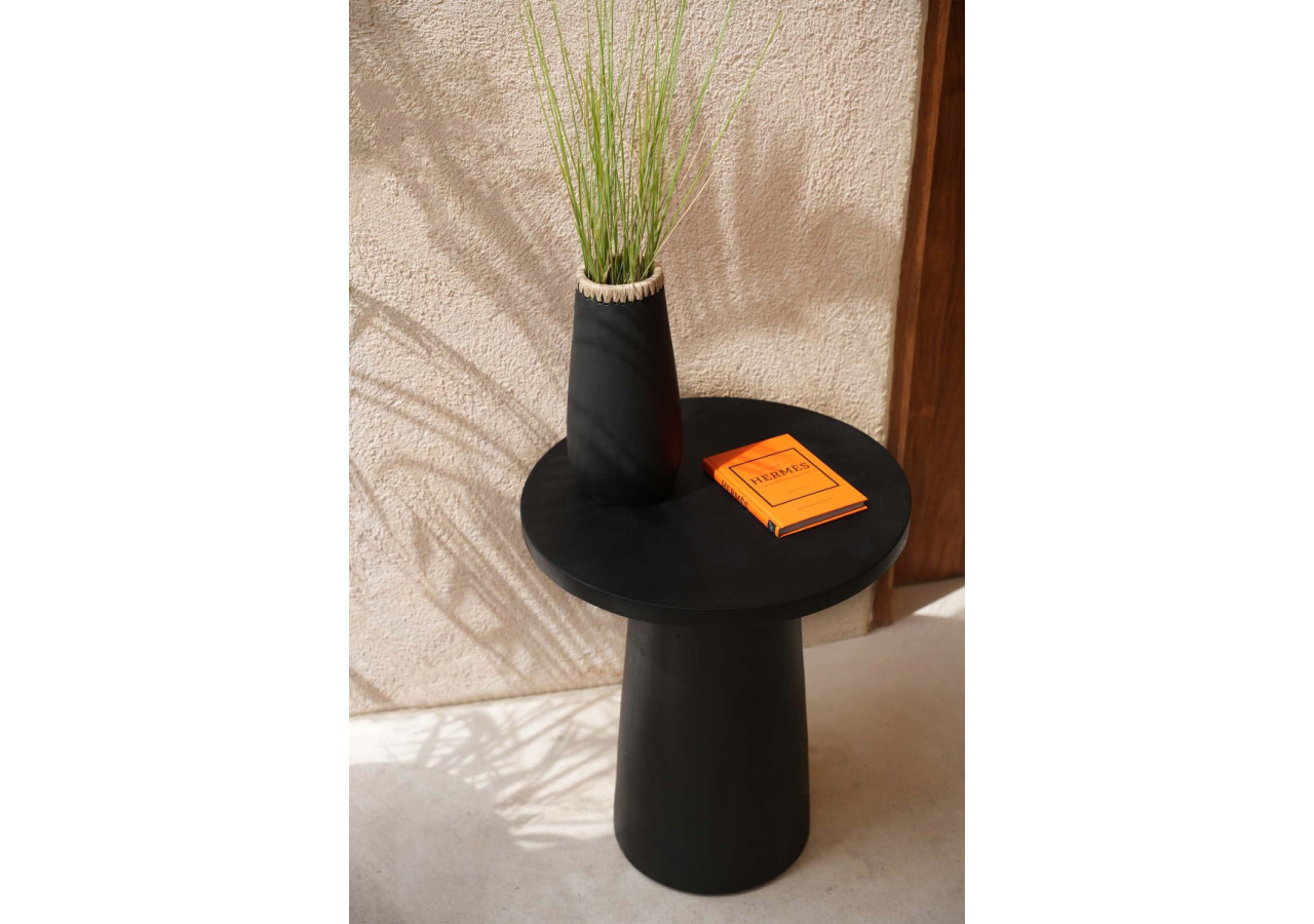 Table d'Appoint Conique en Bois - Noir - 50 cm - JAHU014B - Bazar Bizar