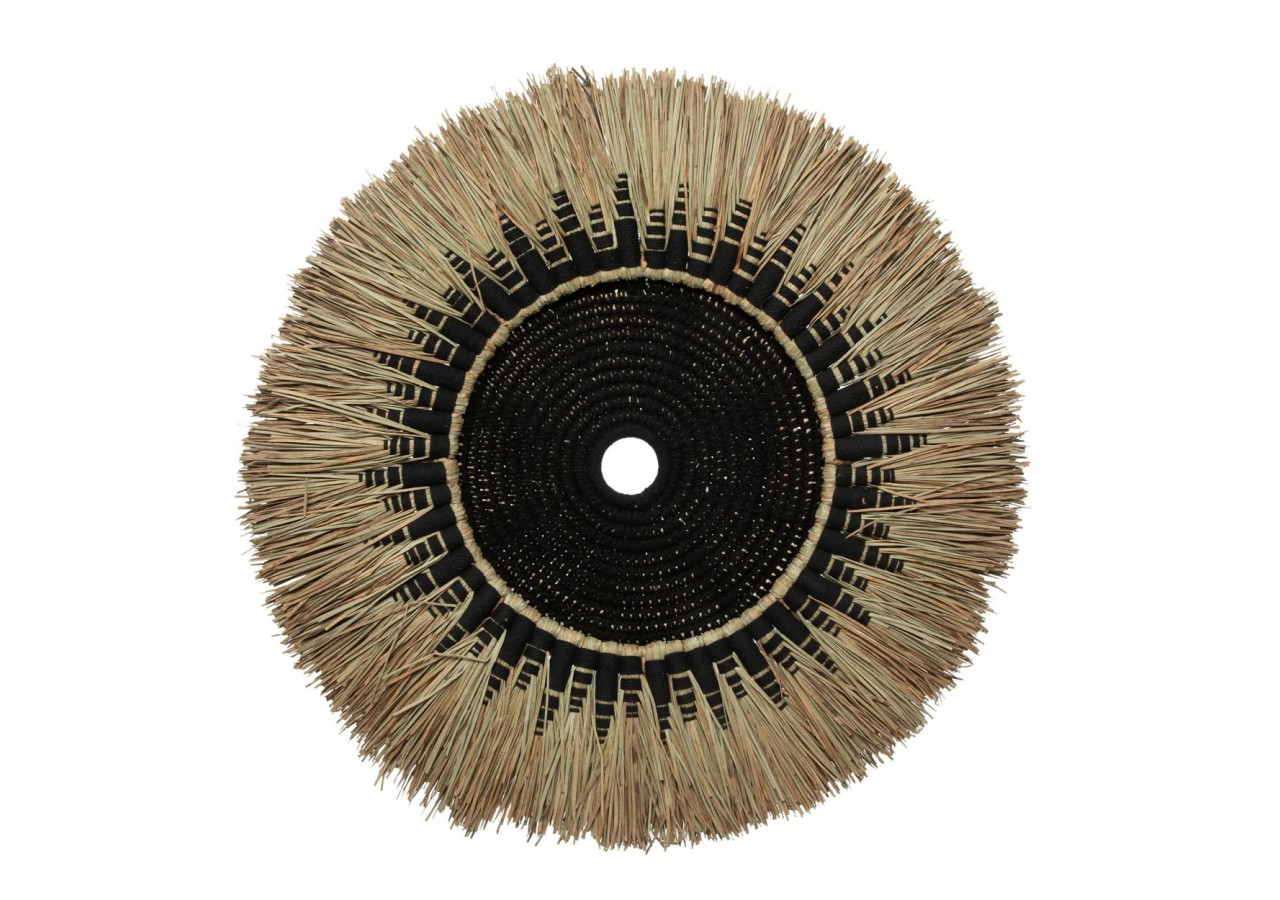 Déco Murale Macramé en Raffia - Noir Naturel - JABR053BN - Bazar Bizar