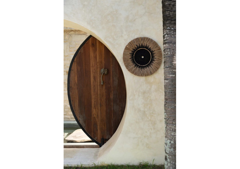 Déco Murale Macramé en Raffia - Noir Naturel - JABR053BN - Bazar Bizar