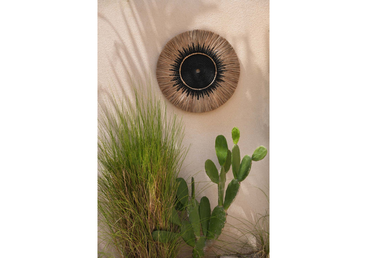 Déco Murale Macramé en Raffia - Noir Naturel - JABR053BN - Bazar Bizar