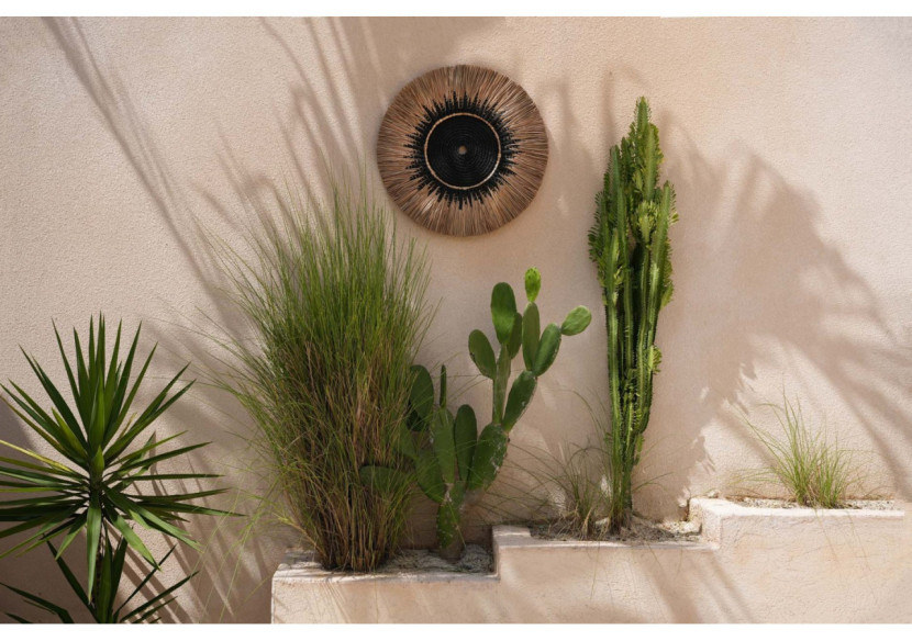 Déco Murale Macramé en Raffia - Noir Naturel - JABR053BN - Bazar Bizar