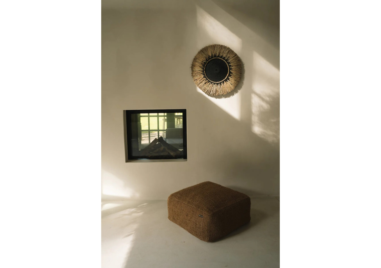 Déco Murale Macramé en Raffia - Noir Naturel - JABR053BN - Bazar Bizar