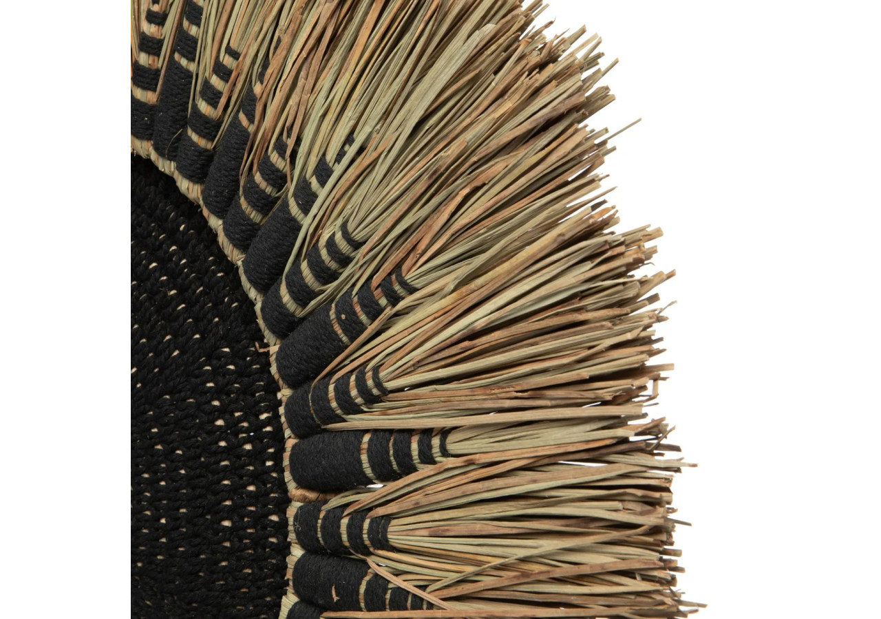 Déco Murale Macramé en Raffia - Noir Naturel - JABR053BN - Bazar Bizar