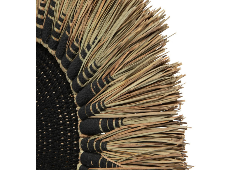 Déco Murale Macramé en Raffia - Noir Naturel - JABR053BN - Bazar Bizar
