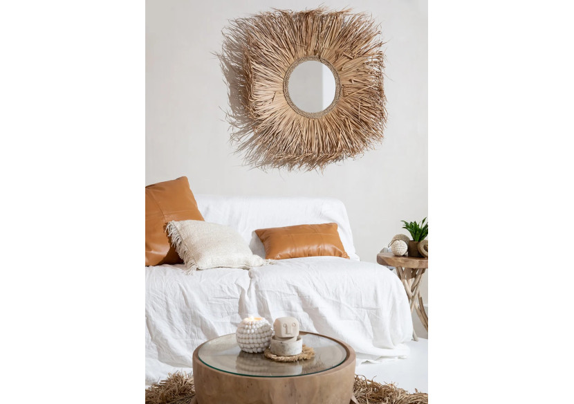 Housse de Coussin en Cuir Quatre Panneaux - Camel - 60x60 cm - INPG001Ca-60x60 - Bazar Bizar