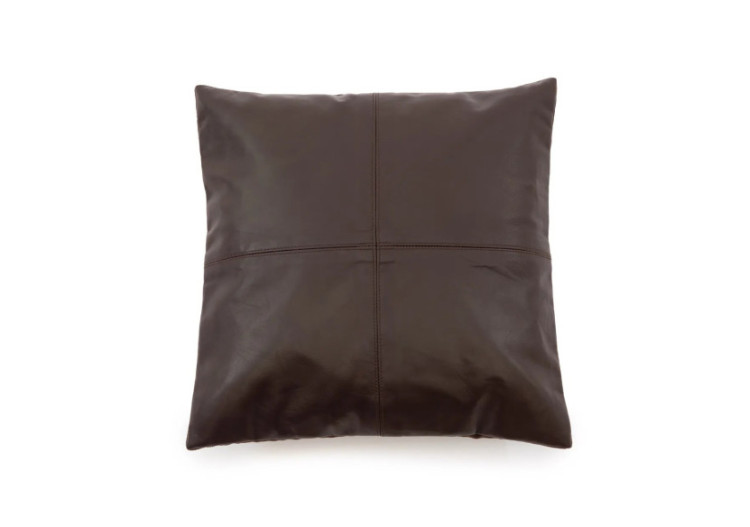 Housse de Coussin en Cuir Quatre Panneaux - Chocolat - 40x40 cm - INPG001Ch-40x40 - Bazar Bizar
