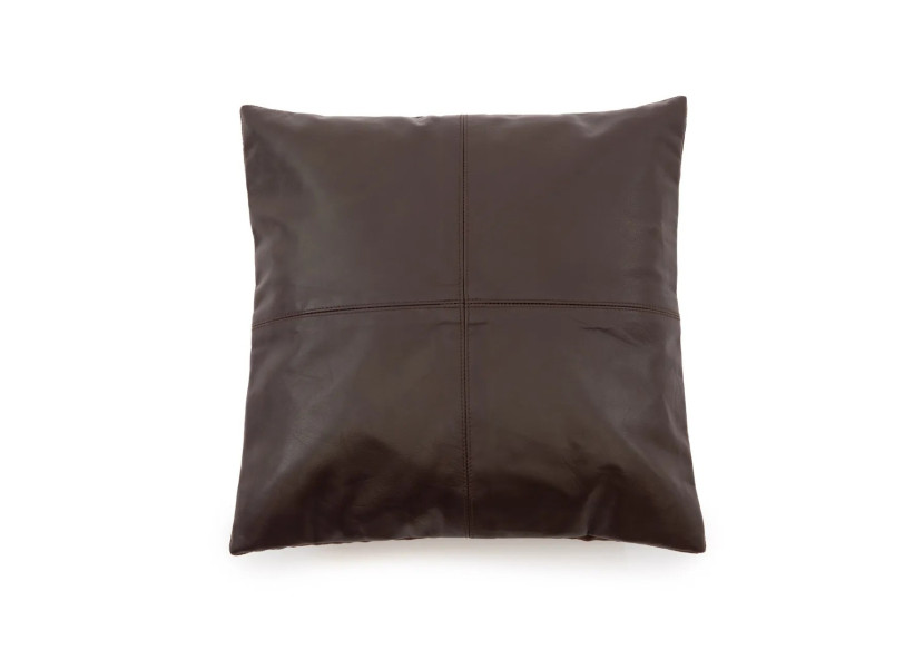 Housse de Coussin en Cuir Quatre Panneaux - Chocolat - 40x40 cm - INPG001Ch-40x40 - Bazar Bizar
