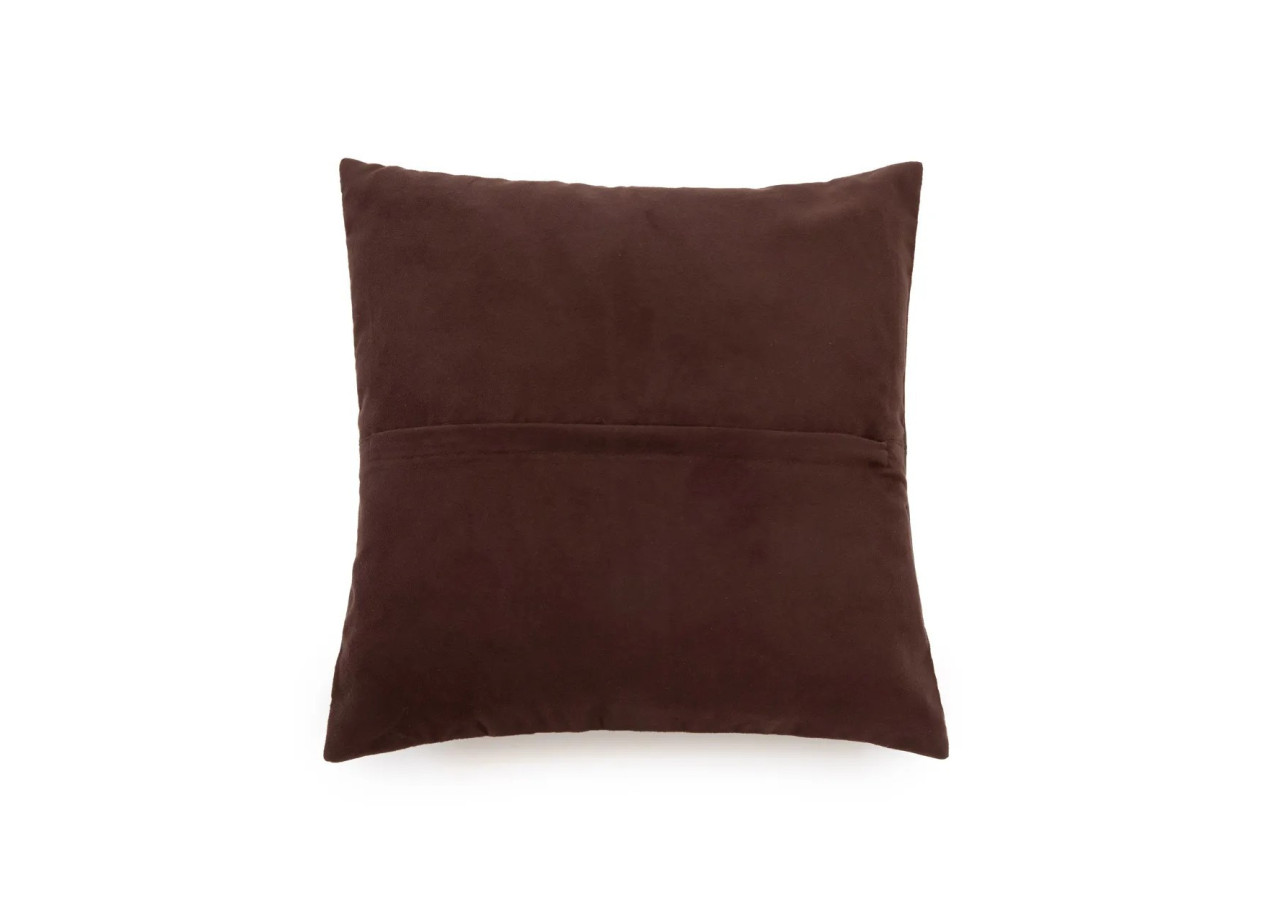 Housse de Coussin en Cuir Quatre Panneaux - Chocolat - 40x40 cm - INPG001Ch-40x40 - Bazar Bizar