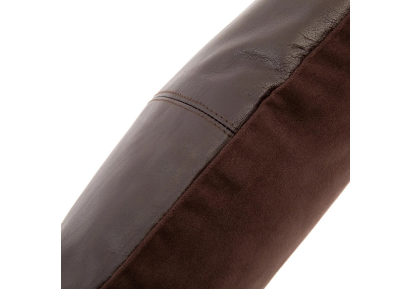 Housse de Coussin en Cuir Quatre Panneaux - Chocolat - 40x40 cm - INPG001Ch-40x40 - Bazar Bizar