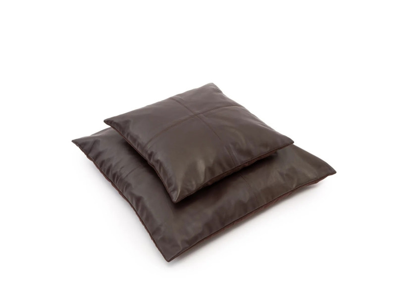 Housse de Coussin en Cuir Quatre Panneaux - Chocolat - 40x40 cm - INPG001Ch-40x40 - Bazar Bizar