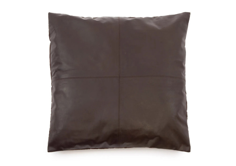 Housse de Coussin en Cuir Quatre Panneaux - Chocolat - 60x60 cm - INPG001Ch-60x60 - Bazar Bizar
