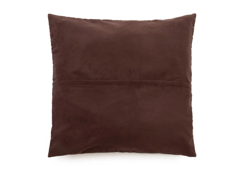 Housse de Coussin en Cuir Quatre Panneaux - Chocolat - 60x60 cm - INPG001Ch-60x60 - Bazar Bizar