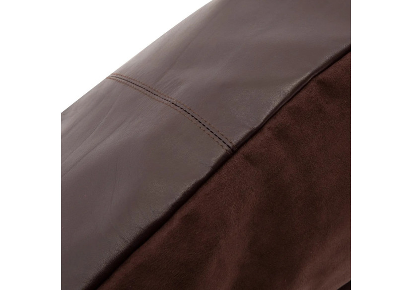 Housse de Coussin en Cuir Quatre Panneaux - Chocolat - 60x60 cm - INPG001Ch-60x60 - Bazar Bizar