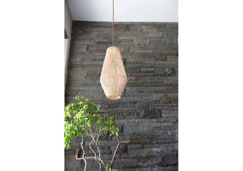 Suspension Afrodisiac - Rattans naturels - Taille M - BAYU038N-M-30x60 - Bazar Bizar
