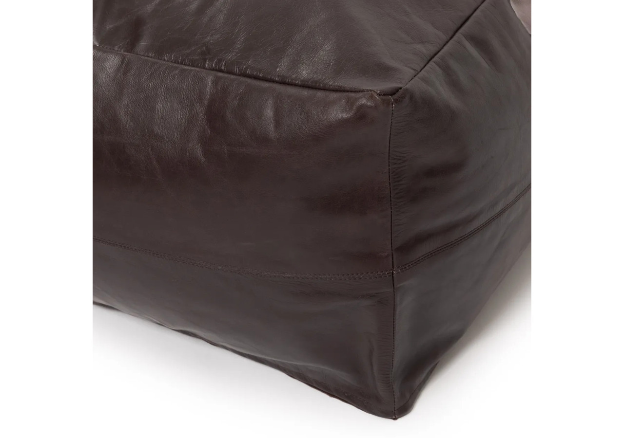 Pouf Collectors - Cuir chocolat 40cm - INPG007Ch-60 - Bazar Bizar