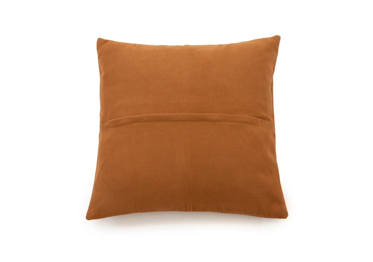 Housse de Coussin Cuir Quatre Panneaux - Camel - 40x40cm - INPG001Ca-40x40 - Bazar Bizar