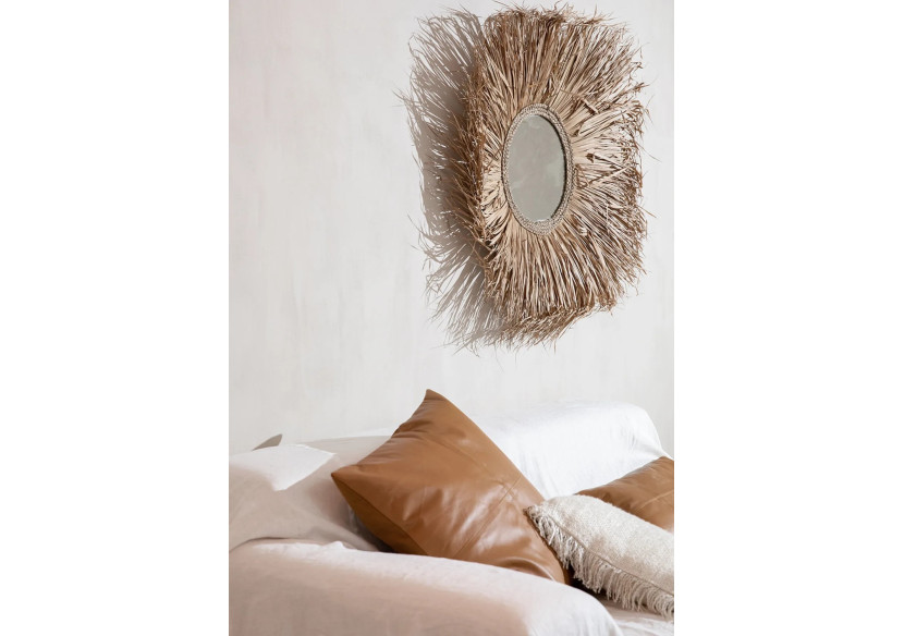 Housse de Coussin Cuir Quatre Panneaux - Camel - 40x40cm - INPG001Ca-40x40 - Bazar Bizar