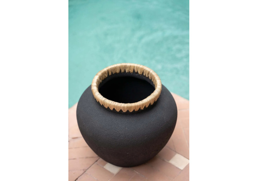 Vase Styly - Noir Naturel - Moyen - JABR041BN-M - Bazar Bizar