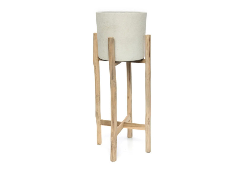 Support de Plante Chalk High - Béton Naturel - Grand - JABR043ConN-L - Bazar Bizar