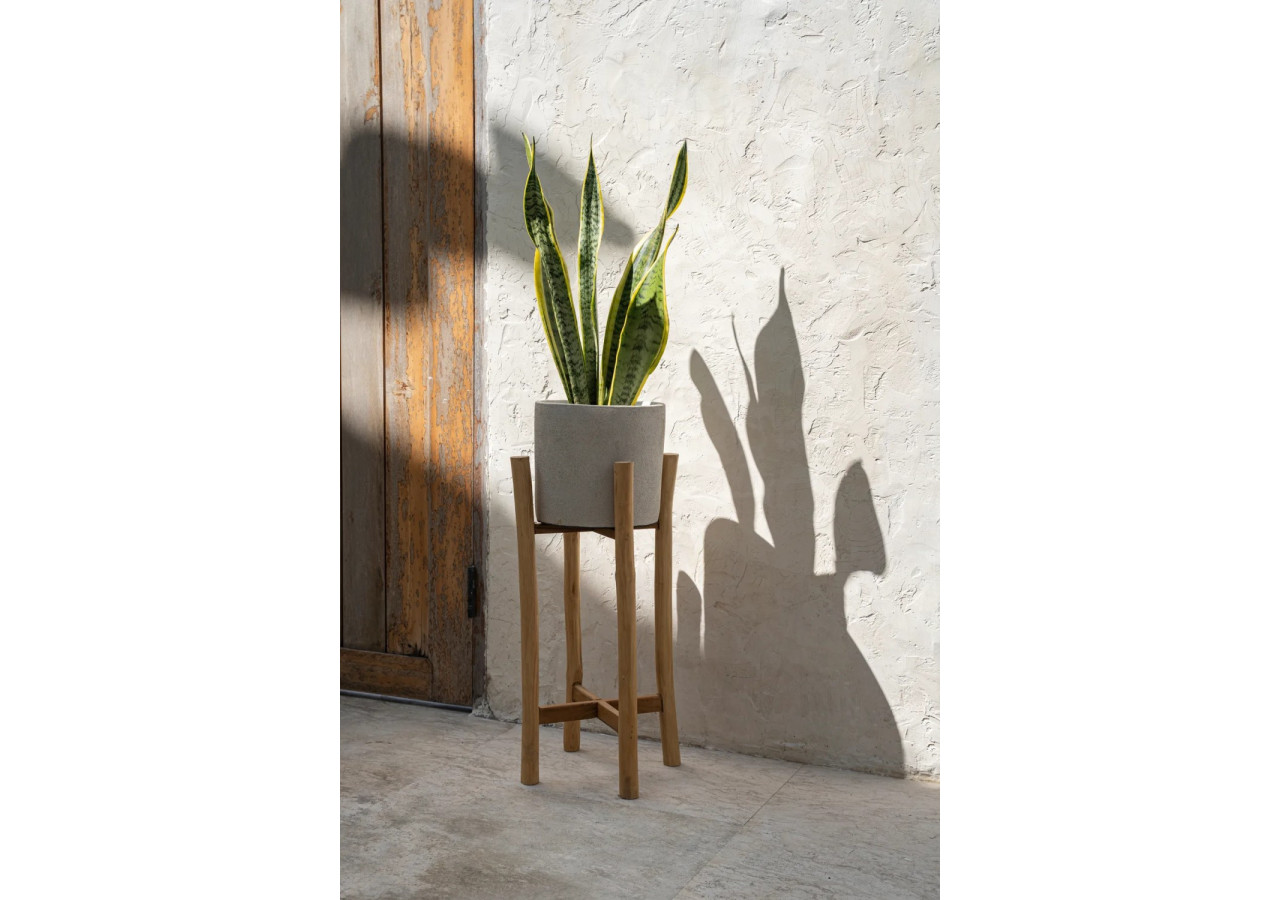 Support de Plante Chalk High - Béton Naturel - Grand - JABR043ConN-L - Bazar Bizar