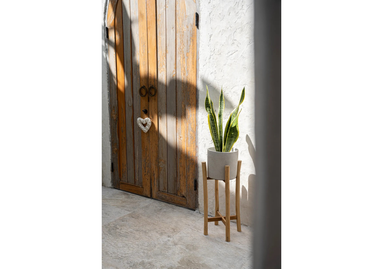 Support de Plante Chalk High - Béton Naturel - Grand - JABR043ConN-L - Bazar Bizar