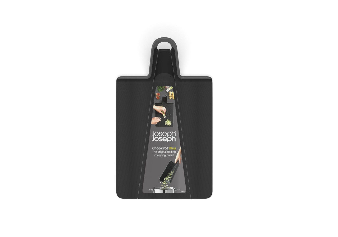 Planche à couper pliable Chop2Pot Plus - Petite taille, Noire - JJ 005066 - Joseph Joseph