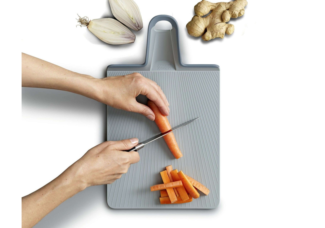 Planche à découper pliable Chop2Pot Plus - Petite taille, couleur bleu clair - JJ 005073 - Joseph Joseph