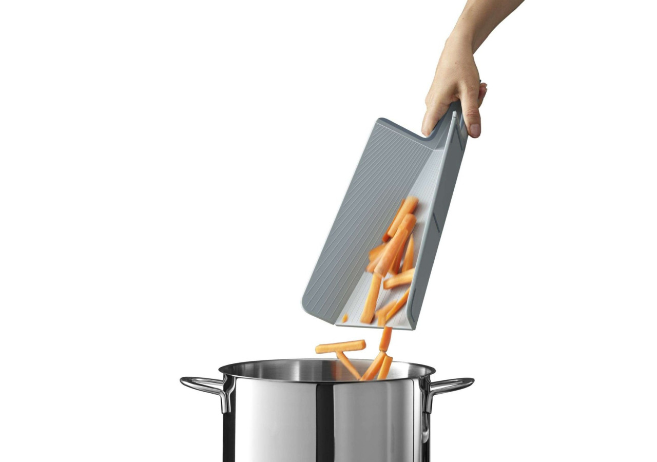 Planche à découper pliable Chop2Pot Plus - Petite taille, couleur bleu clair - JJ 005073 - Joseph Joseph