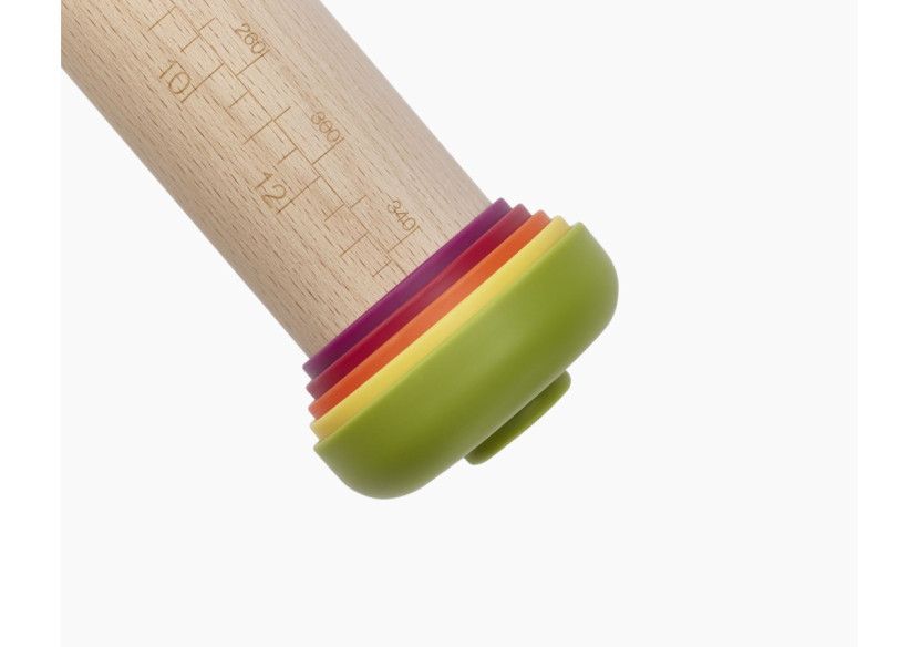 Rouleau à pâtisserie PrecisionPin - Réglable avec 5 anneaux - JJ 005707 - Joseph Joseph Rouleau à pâtisserie PrecisionPin - Réglable avec 5 anneaux - JJ 005707 - Joseph Joseph