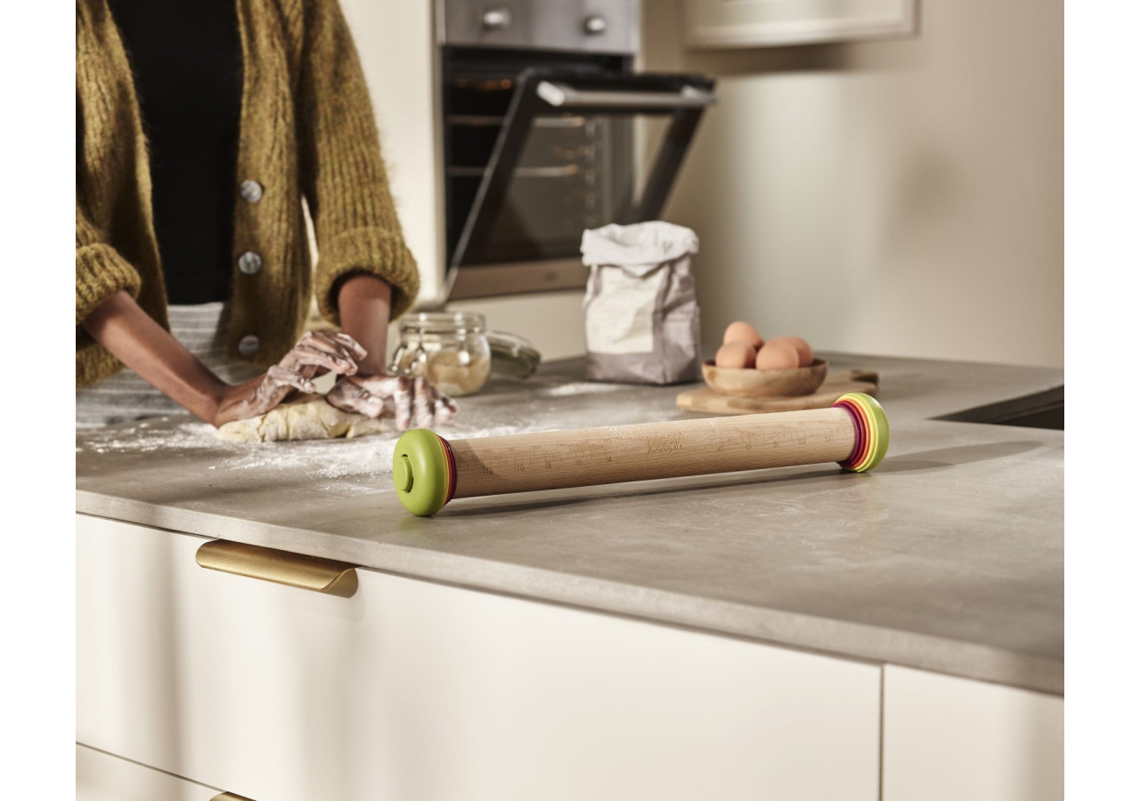 Rouleau à pâtisserie PrecisionPin - Réglable avec 5 anneaux - JJ 005707 - Joseph Joseph