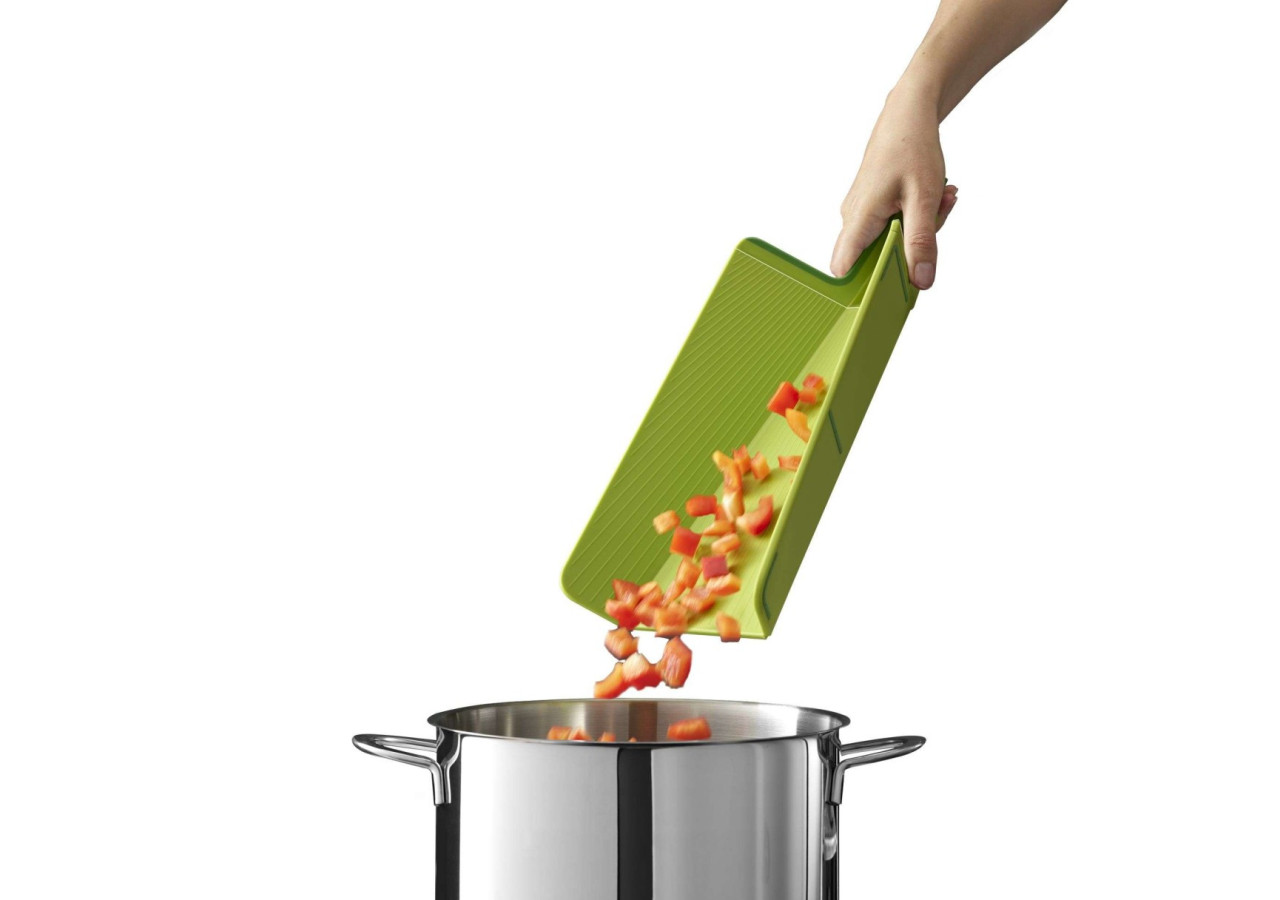 Planche à Découper Pliable Chop2Pot Plus - Petite, Verte, Anti-Dérapante - JJ 005059 - Joseph Joseph