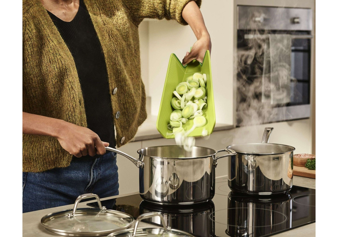 Planche à Découper Pliable Chop2Pot Plus - Petite, Verte, Anti-Dérapante - JJ 005059 - Joseph Joseph