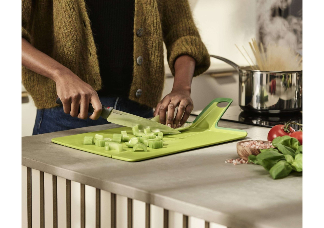 Planche à Découper Pliable Chop2Pot Plus - Petite, Verte, Anti-Dérapante - JJ 005059 - Joseph Joseph