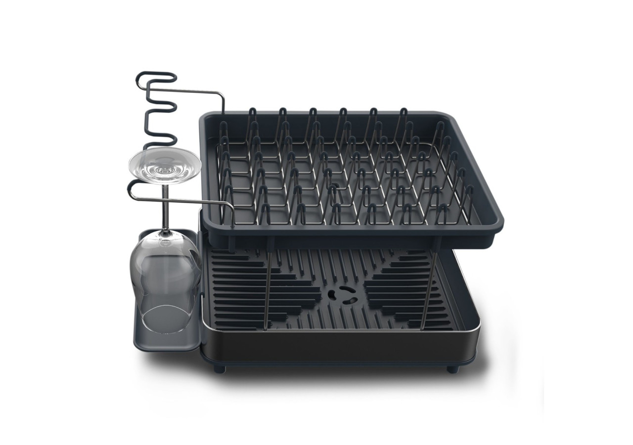 Égouttoir Excel à 2 Niveaux - Gain de Place, Gris - JJ 004786 - Joseph Joseph